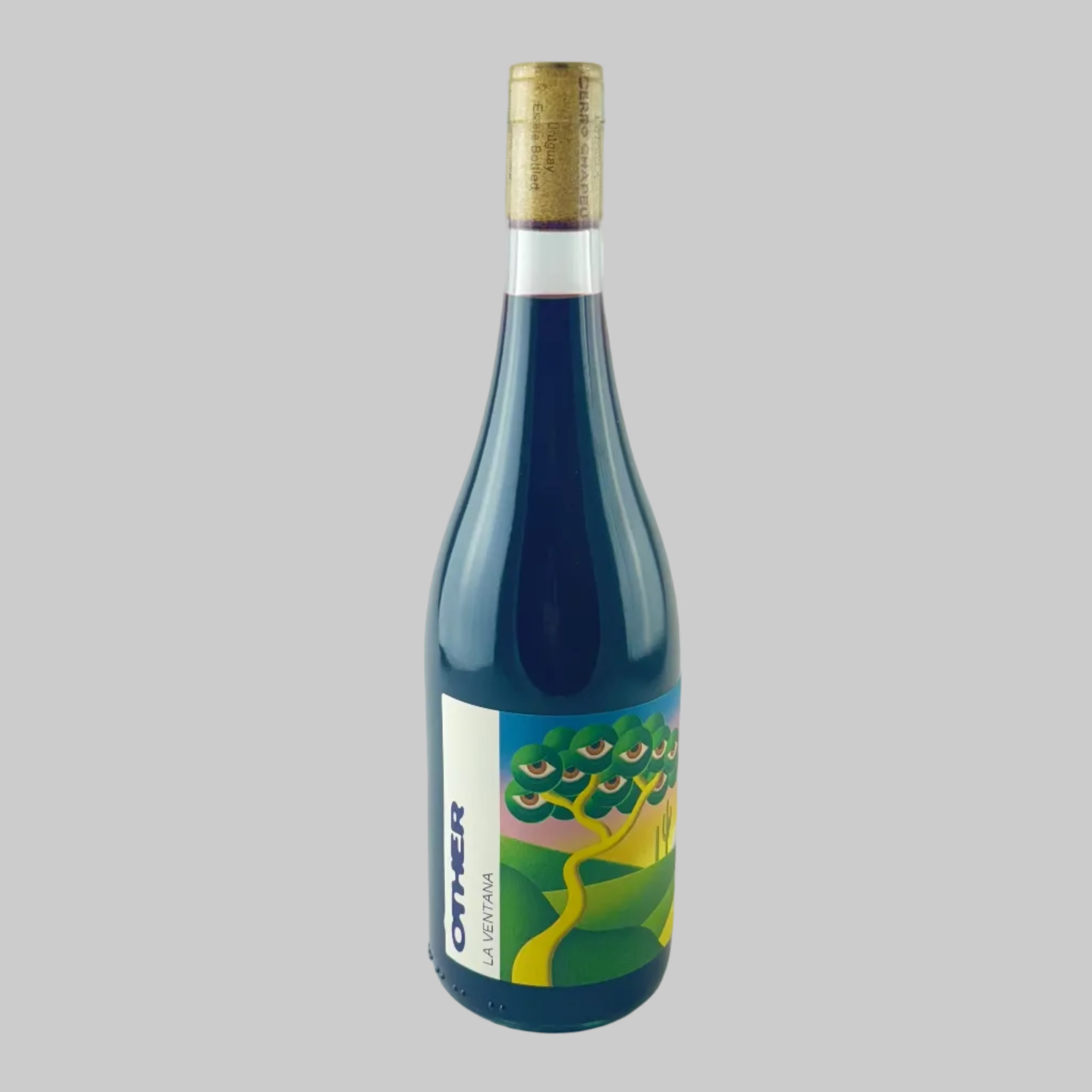 Bottle of La Ventana from Other Wines with colourful label on a grey background